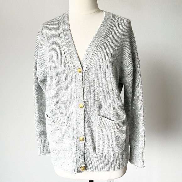 J Crew Sequin V-neck cardigan sweater Size Small - Picture 2 of 15